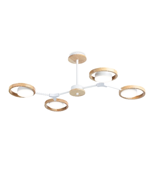 Подвесной светодиодный светильник Ambrella light FL51609/4 WH/LW белый/светлое дерево 3000K/4200K/6400K 28W 825*530*285 (Без ПДУ)