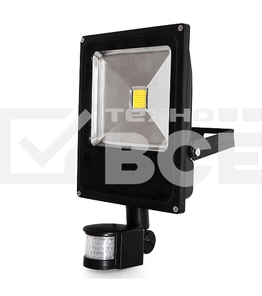 Прожектор GLANZEN FAD-0013-50 светодиодный c датчиком движения 50Вт 6000 к sip