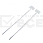 Стяжка пластиковая нейлоновая с площадкой для маркировки 3,6х205 мм, белый, 100 шт, фото 1