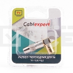 Разъем Cablexpert TVPL-08,TV (мама) позолоченный, латунь OD8.5, 90 градусов, блистер, фото 1
