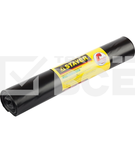 Мешки для строительного мусора STAYER 'Comfort', особопрочные, черные, 120 л, 10 ш 39157-120