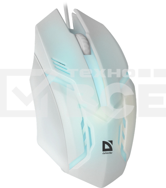 Мышь проводная Defender Cyber MB-560L белый, 1200 dpi, USB, кнопки - 3