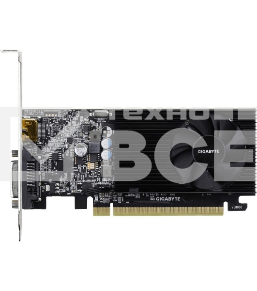 Видеокарта Gigabyte GV-N1030D4-2GL NVidia GeForce GT 1030, 2Gb DDR4/64-bit, PCI-Ex16 3.0, DVI-Dx1, HDMI2.0bx1, LP, 2-slot cooler, Retail