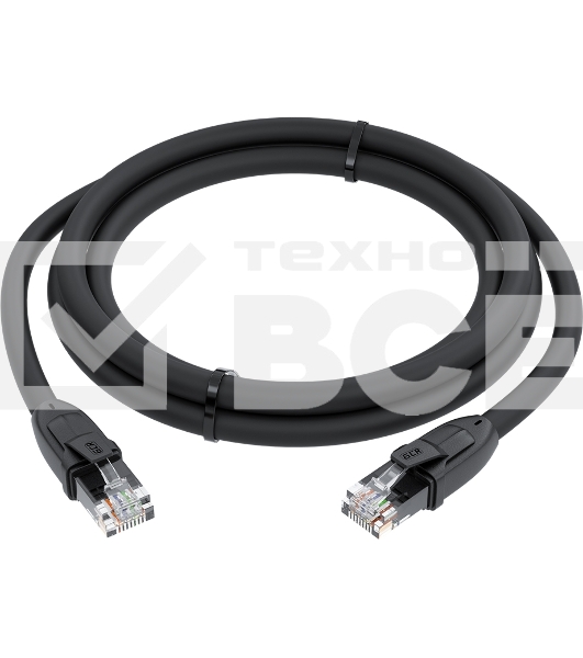 Патч-корд GCR прямой 7.5m UTP кат.6, черный, 24 AWG, ethernet high speed, RJ45, T568B, GCR-52535