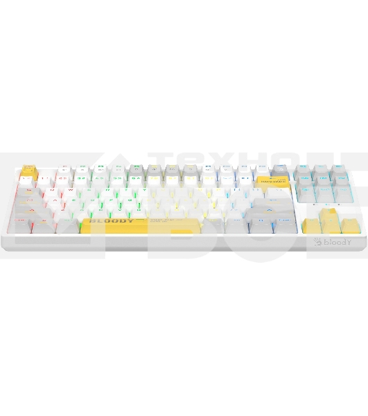 Клавиатура A4Tech Bloody S87 Energy (S87 USB ENERGY WHITE) проводная USB белый/жёлтый