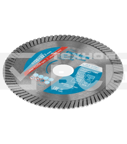 Диск алмазный Gross ф125х22,2мм, турбо, сухое резание