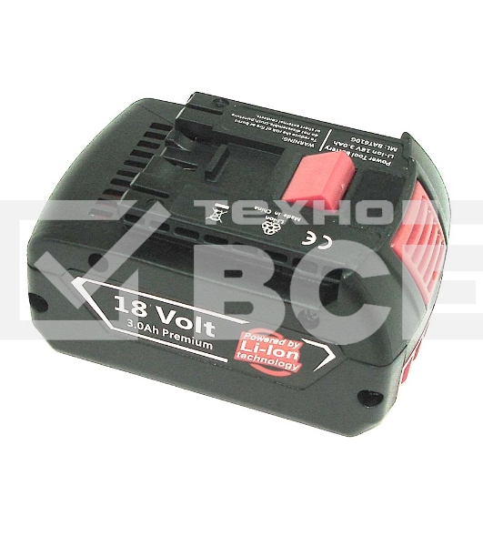 Аккумулятор для Bosch (p/n: 2607336091, 2607336092, 2607336170, BAT609, BAT618), 3.0Ah 18V