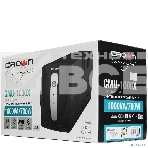 Источник бесперебойного питания Crown CMU-1000X (1000VA/600w; Off-Line; 2 х Euro с резервным питанием и фильтрацией; 12V7AH х 2; Металл), фото11