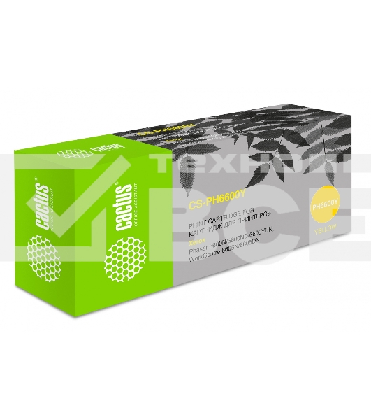 Картридж лазерный Cactus CS-PH6600Y (106R02235) желтый (6000стр.) для Xerox Phaser 6600 /WorkCentre 6605