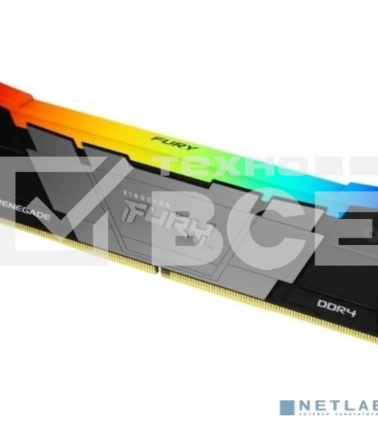 Оперативная память Kingston Fury Renegade, DDR4, 64Gb (2x32GB), 3200MHz, CL16, DIMM, радиатор, RGB, серебристый/черный