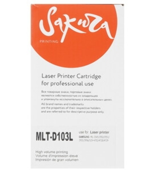 Картридж лазерный Sakura MLTD103L для Samsung ML-2950/2951/2955/2956 SCX-4701/4705/4728/4729, черный, 2500 к.