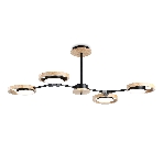Подвесной светодиодный светильник Ambrella light FL51611/4 BK/LW черный/светлое дерево 3000K/4200K/6400K 28W 825*530*285 (Без ПДУ), фото 1