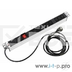 ЦМО Блок розеток Rem-16 с выкл., 9 IEC 60320 C13, 16A, алюм., 19
