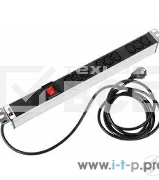 ЦМО Блок розеток Rem-16 с выкл., 9 IEC 60320 C13, 16A, алюм., 19