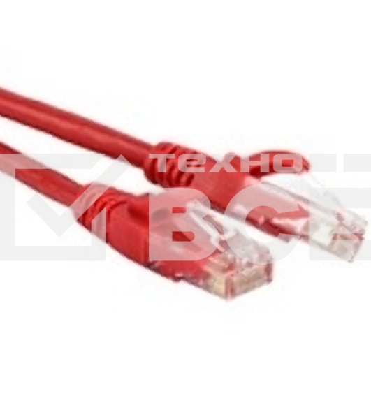 Патч-корд TWT UTP кат.5e, с заливными колпачками, 1.0 м, красный
