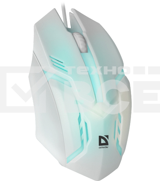 Мышь проводная Defender Cyber MB-560L белый, 1200 dpi, USB, кнопки - 3