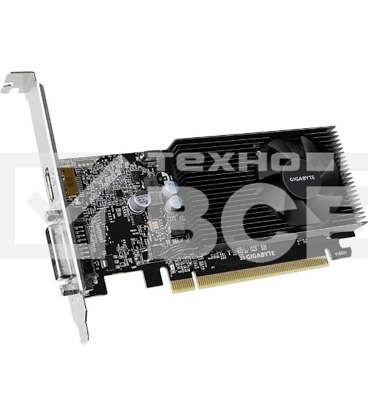 Видеокарта Gigabyte GV-N1030D4-2GL NVidia GeForce GT 1030, 2Gb DDR4/64-bit, PCI-Ex16 3.0, DVI-Dx1, HDMI2.0bx1, LP, 2-slot cooler, Retail
