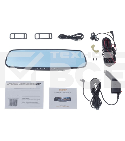 Видеорегистратор Digma FreeDrive 303 MIRROR DUAL черный 1.3Mpix 1080x1920 1080p 120гр.