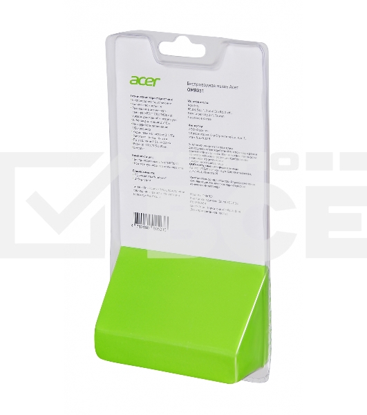 Мышь беспроводная Acer OMR031 черный/синий, 1600 dpi, радиоканал, USB, кнопки - 4