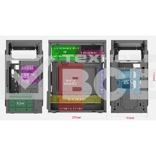 Компьютерный корпус с блоком питания 450Вт./ Case Forza mATX case, black, w/PSU 450W 12cm, w/2xUSB2.0, w/pwr cord, w/o FAN
