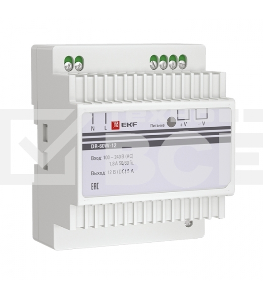 Блок питания 12В DR-60W-12 PROxima EKF dr-60w-12
