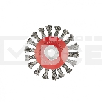 Щетка Matrix для УШМ, 100 мм, М14, Тарелка, крученая проволока 0,5 мм, фото2