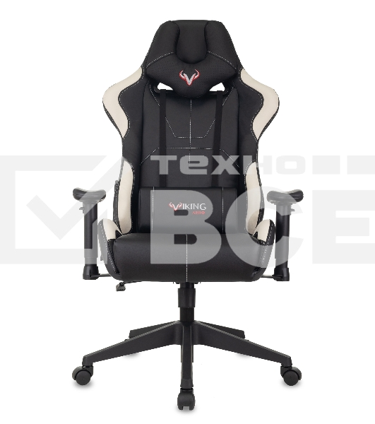 Кресло игровое Бюрократ VIKING 5 AERO WHITE черный/белый искусственная кожа