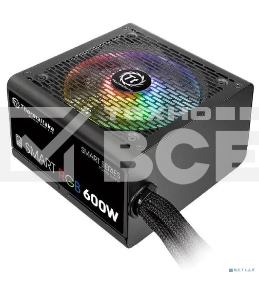 Блок питания Thermaltake Smart RGB (PS-SPR-0600NHSAWE-1), 600Вт 80 PLUS, 120мм, черный