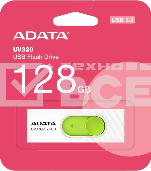 Флеш диск 128GB USB 3.2 Gen1 AUV320-128G-RWHGN White/Green