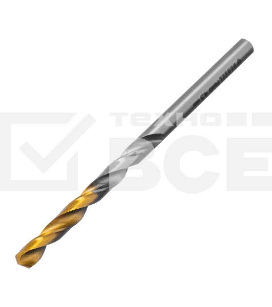 Сверло спиральное по металлу 4,5 x 80мм, Р6М5, Golden Tip Denzel