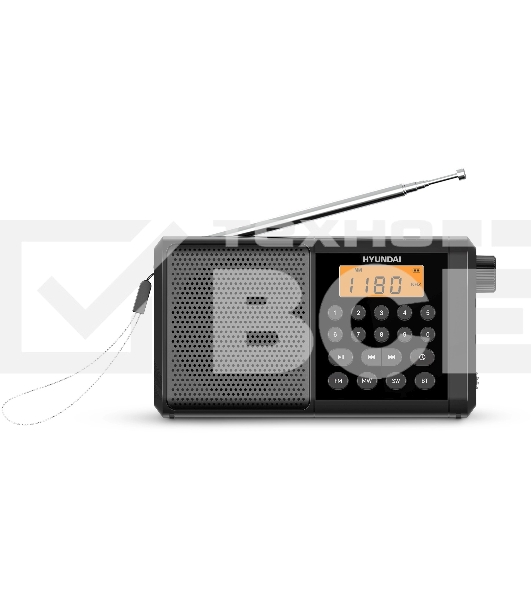 Радиоприемник портативный Hyundai H-PSR115, USB, microSD, черный