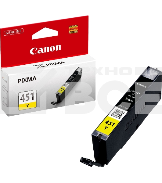 Картридж струйный CLI-451Y (6526B001) для Canon PIXMA iP7240/MG6340/MG5440, Желтый(Yellow), 344стр.
