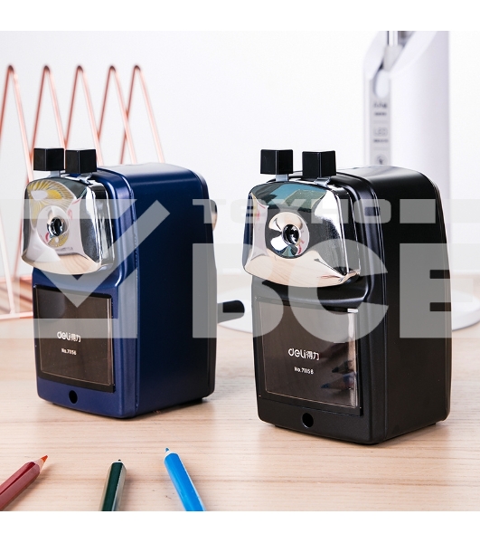 Точилка для карандашей механическая Deli 71156BLUE 1 отверстие металл синий