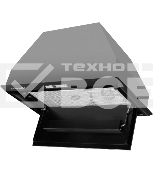 Встраиваемая вытяжка Kuppersberg INTRO 60 BLACK ширина 54 см, отвод воздуха/рециркуляция, 1000 м3/ч, Черная вытяжка с нижней