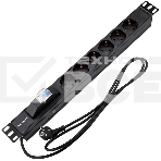 Блок распределения питания Rexant для 19' шкафов, горизонтальный, 6 розеток СЕЕ 7/4, 16A, автомат защиты, алюм корп, шнур 2м, вилка СЕЕ 7/7, фото5