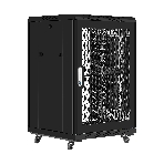 Шкаф телекоммуникационный 19' напольный 18U ExeGate EC-FS-18U.600.800.G.BLACK (19”, 18U, 600x800x987mm (ШхГхВ), передняя дверь закаленное стекло, задняя перфорированная дверь, съемные боковые панели, пыле- и влагозащита IP20, встроенный вентиляционный модуль, 1 полка в комплекте, черный RAL 9004, 3 коробки), фото5