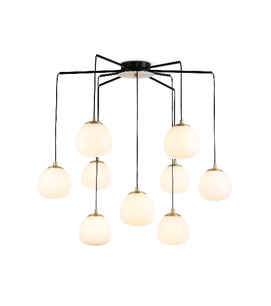 Светильник Ambrella light LH51001/6+3 SGD/BK/FR золотой песок/черный /белый матовый G9*9 max 28W D750*700
