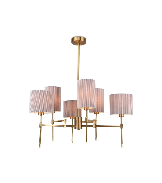 Люстра Ambrella light LH72381/6 BS/GR латунь/серый E14*6 max 40W D690*705
