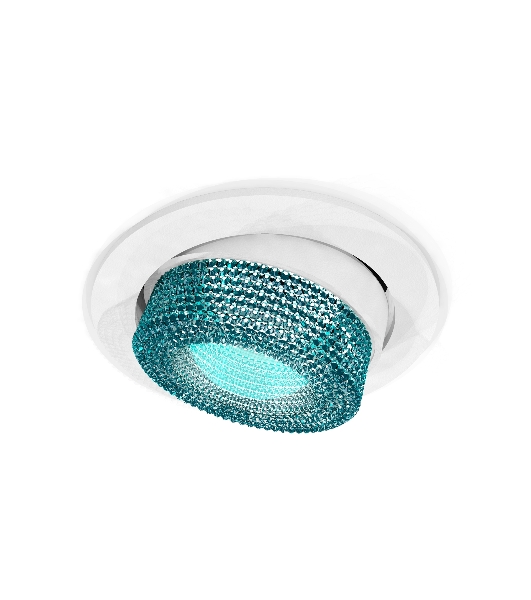 Комплект встраиваемого поворотного светильника Ambrella light XC7651063 SWH/BL белый песок/голубой MR16 GU5.3 (C7651, N7194)
