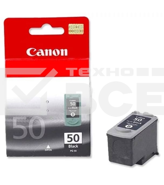 Картридж струйный PG-50Bk (0616B001), для Canon PIXMA MP150/MP160/MP170/MP180/MP450/MP460/MX300/MX310/iP2200, FAX-JX200/JX210 JX500/JX510,черный, 300