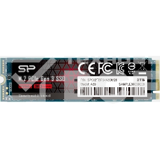 Накопитель SSD Silicon Power  M.2 2.0TB A80 <SP002TBP34A80M28> (PCI-E 3.0 х4, up to 3400/3000MBs, 3D TLC, NVMe 1.3, 22х80мм)