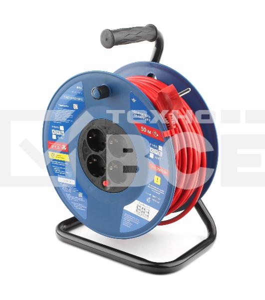 Удл. на пласт. катушке “Power Cube” IP20 16А 50м ПВС 3*1,5мм2 4 роз. с/з