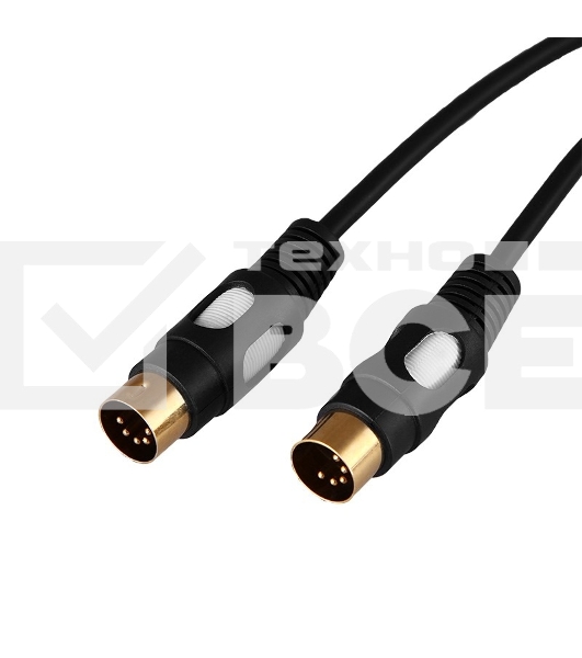 Шнур DIN 5 Pin - DIN 5 Pin, длина 1,5 метра (GOLD) Rexant