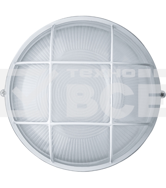 Светильник Navigator ЛОН NBL-R2-100-E27/WH 1х100Вт E27 IP54 (аналог НПБ 1102 бел. круг с решеткой 100Вт)