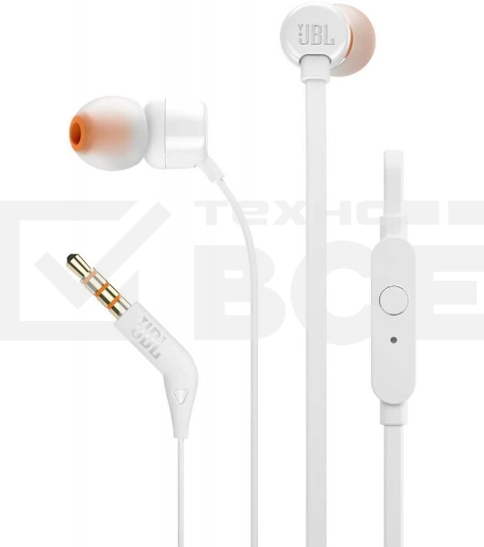 Наушники JBL Tune 110, 3.5 мм, внутриканальные, белый
