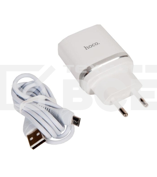 Сетевое зарядное устройство + Кабель Micro HOCO HC-16286 C12Q/1m/QC 3.0/1 USB/Выход: 5V_9V_12V, 18W, белый
