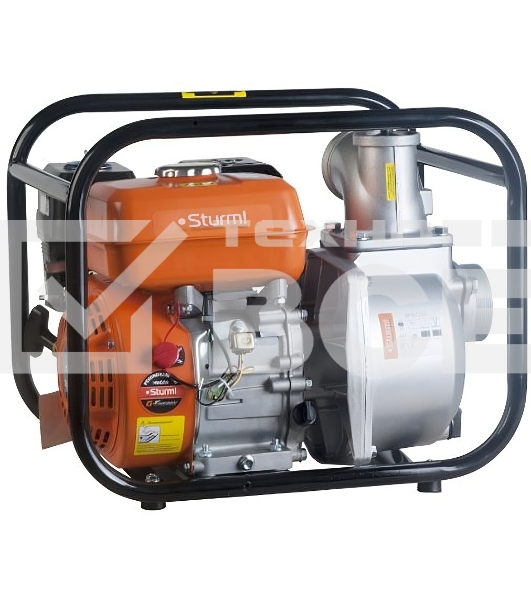 Бензиновая мотопомпа 7лс, 4-х тактн,1000л/мин,ЧИСТАЯ, напор 34м,бак 3,3л, d=80мм,Sturm! BP87101