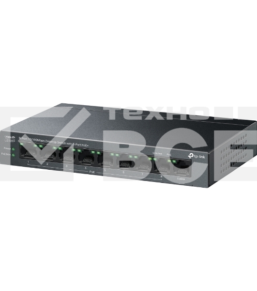 Настольный коммутатор TP-Link LS109P с 9 портами 10/100 Мбит/с (8 портов PoE+)