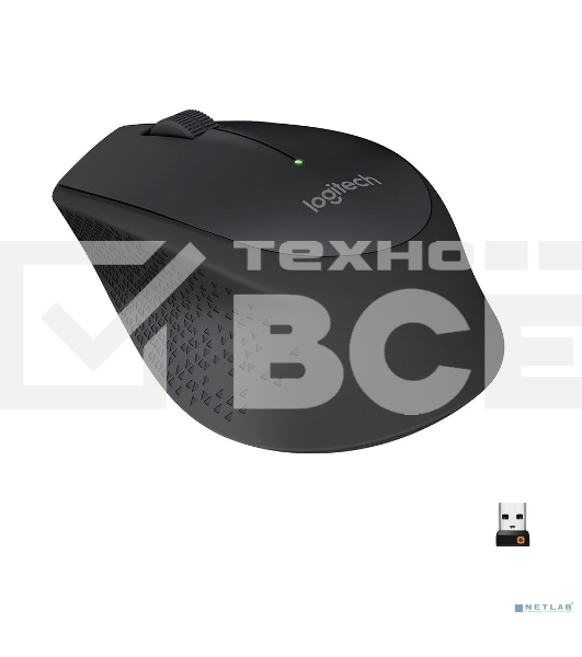 Мышь беспроводная Logitech M280 черный, 1000 dpi, радиоканал, USB, кнопки - 3