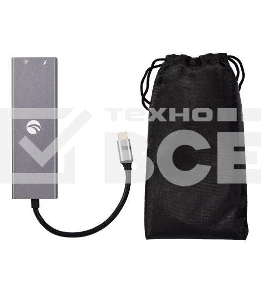 Адаптер VCOM CU459 Type-Cm --> RJ-45+2USB3.0(f) + PD100 Вт Alum Shell VCOM <CU459>